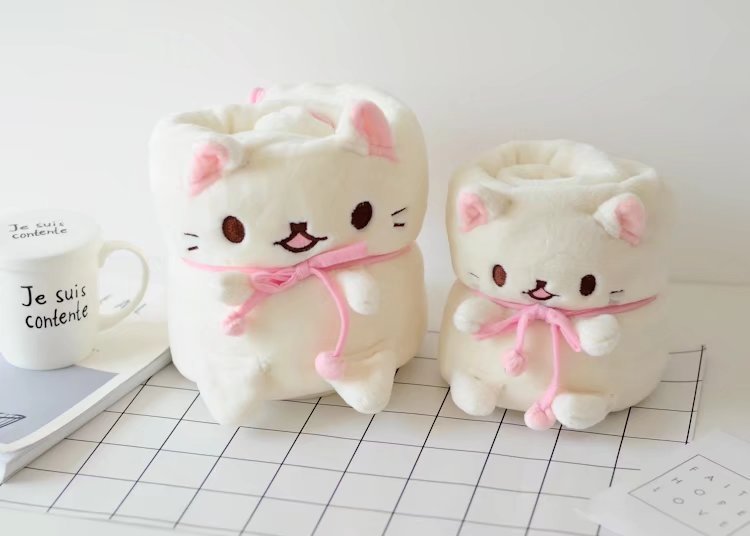 KTX-362707 Shiba Inu Flannel Air Conditioning Blanket - Small Doll Design - Two Sizes Available