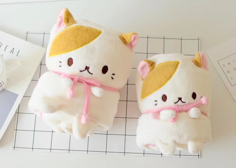 KTX-362707 Shiba Inu Flannel Air Conditioning Blanket - Small Doll Design - Two Sizes Available