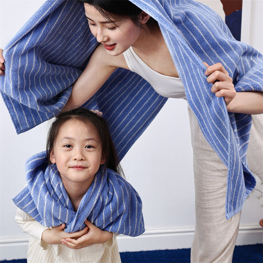 KTX-364115 Absorbent Pure Cotton Striped Towel in Assorted Colors for Bathroom Use