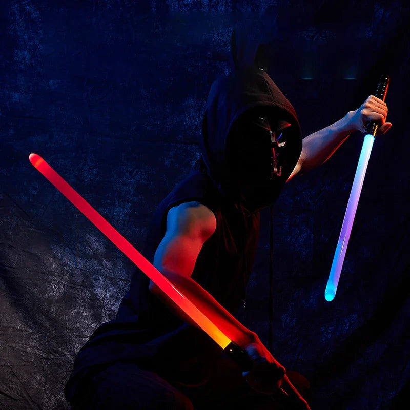 KTX-364947 Dual Rainbow LED Light-Up Sword Toy with Sound Effects for Kids Ages 3+