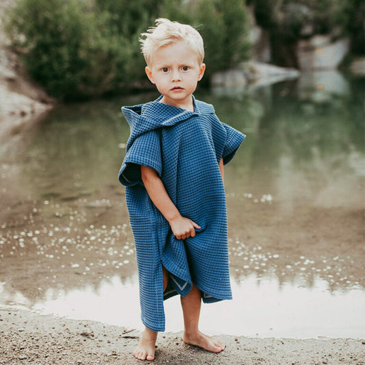 KTX-365267 Quick-Drying Cotton Hooded Bathrobe for Kids in Multiple Colors