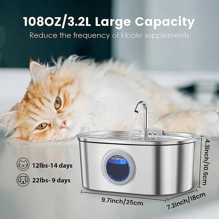 KTX-365459 Large Capacity Stainless Steel Outdoor Pet Water Fountain with Multi-Stage Filtration System