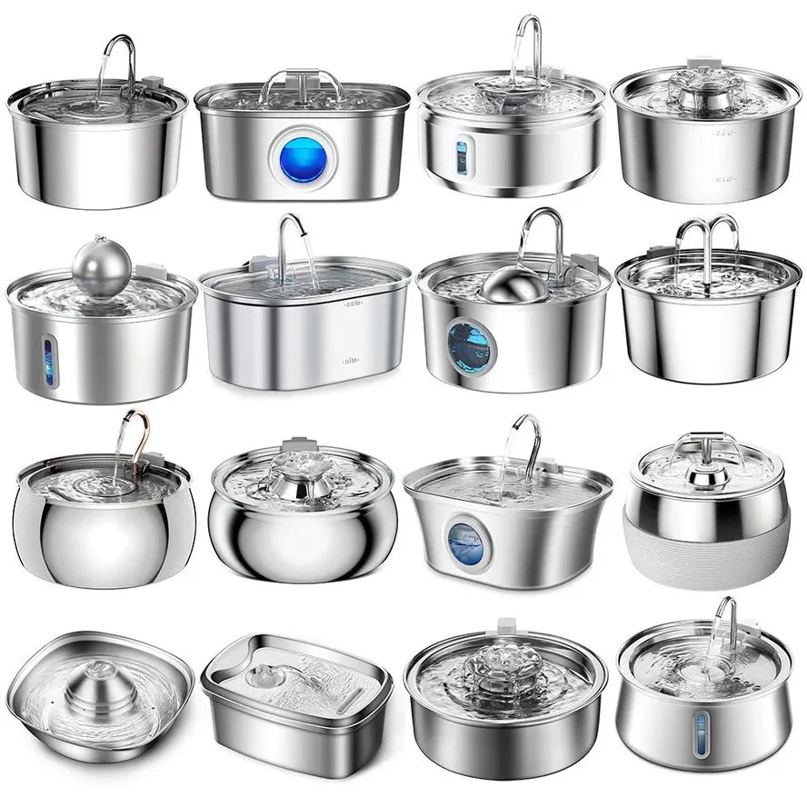 KTX-365459 Large Capacity Stainless Steel Outdoor Pet Water Fountain with Multi-Stage Filtration System