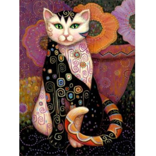 KTX-365779 Cat Diamond Painting Kit - 30x40 cm Full Drill Oil on Canvas Craft for Home Decoration