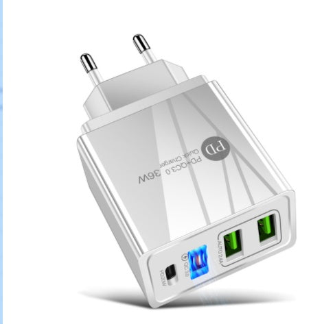 KTX-365907 Dual USB Fast Charge Mobile Phone Charger with PD and Indicator Light