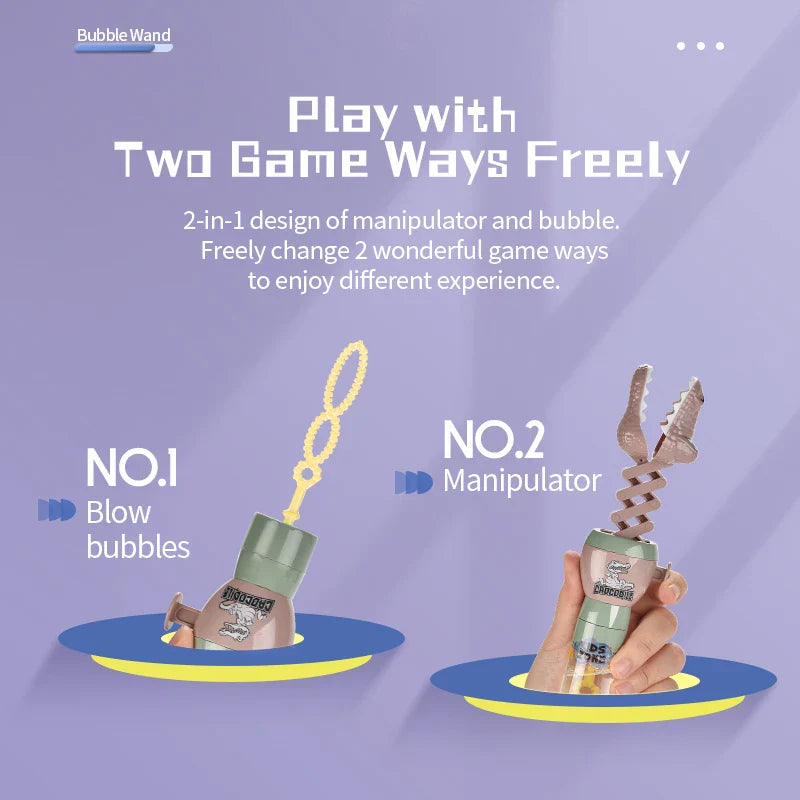 KTX-366099 Crocodile Shape Mini Telescopic Bubble Wand with Bubble Water for Kids