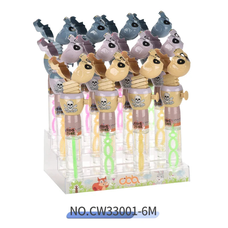 KTX-366099 Crocodile Shape Mini Telescopic Bubble Wand with Bubble Water for Kids