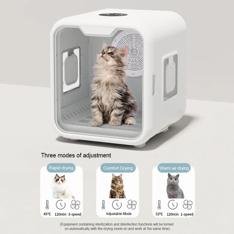 KTX-366291 Automatic Pet Hair Dryer Box with Smart Temperature Control for Cats and Small Dogs - Ultra Quiet, Eco-Friendly Design