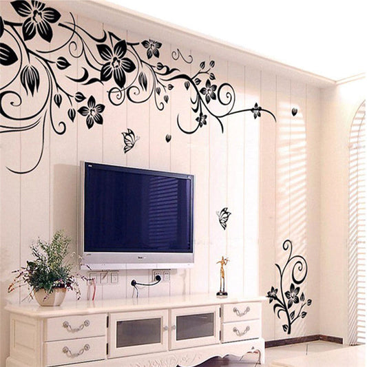 KTX-366931 Floral PVC Wall Sticker Mural Decal - 50x70cm OPP Packaging
