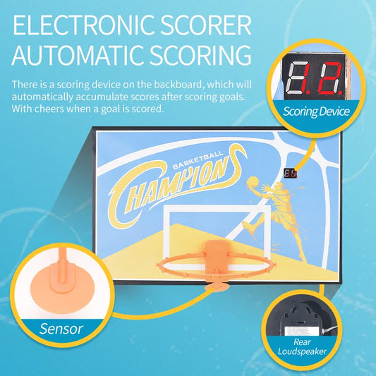KTX-367251 Indoor Basketball Shooting Stand with Electronic Scoreboard for Kids Ages 3+