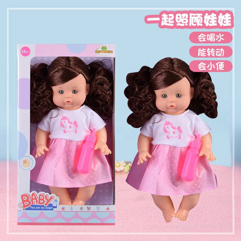 KTX-367827 14 Inch Silicone Reborn Doll with Drinking Water Feature - Educational Pretend Play Toy for Kids