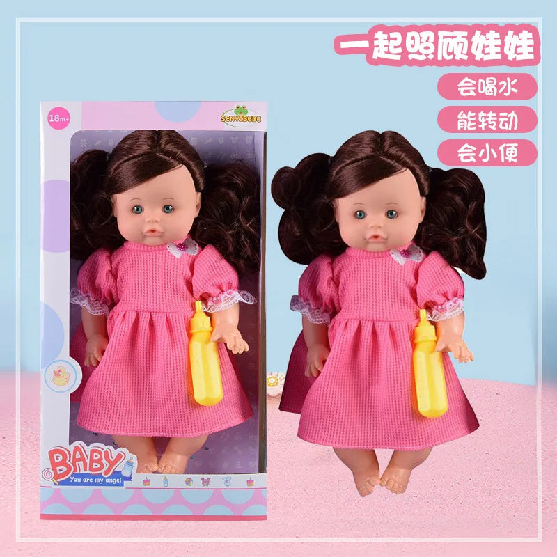 KTX-367827 14 Inch Silicone Reborn Doll with Drinking Water Feature - Educational Pretend Play Toy for Kids