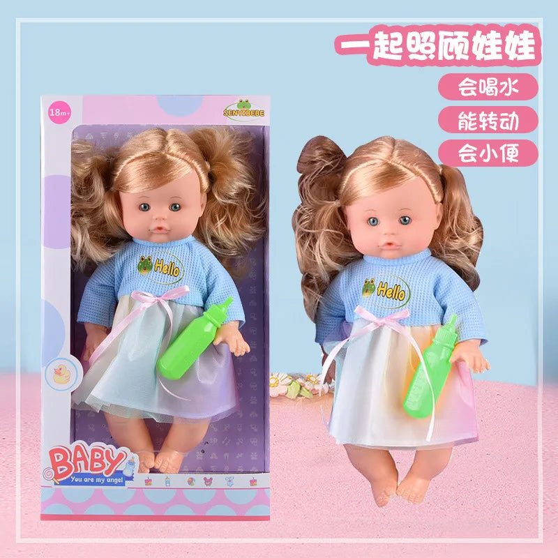 KTX-367827 14 Inch Silicone Reborn Doll with Drinking Water Feature - Educational Pretend Play Toy for Kids