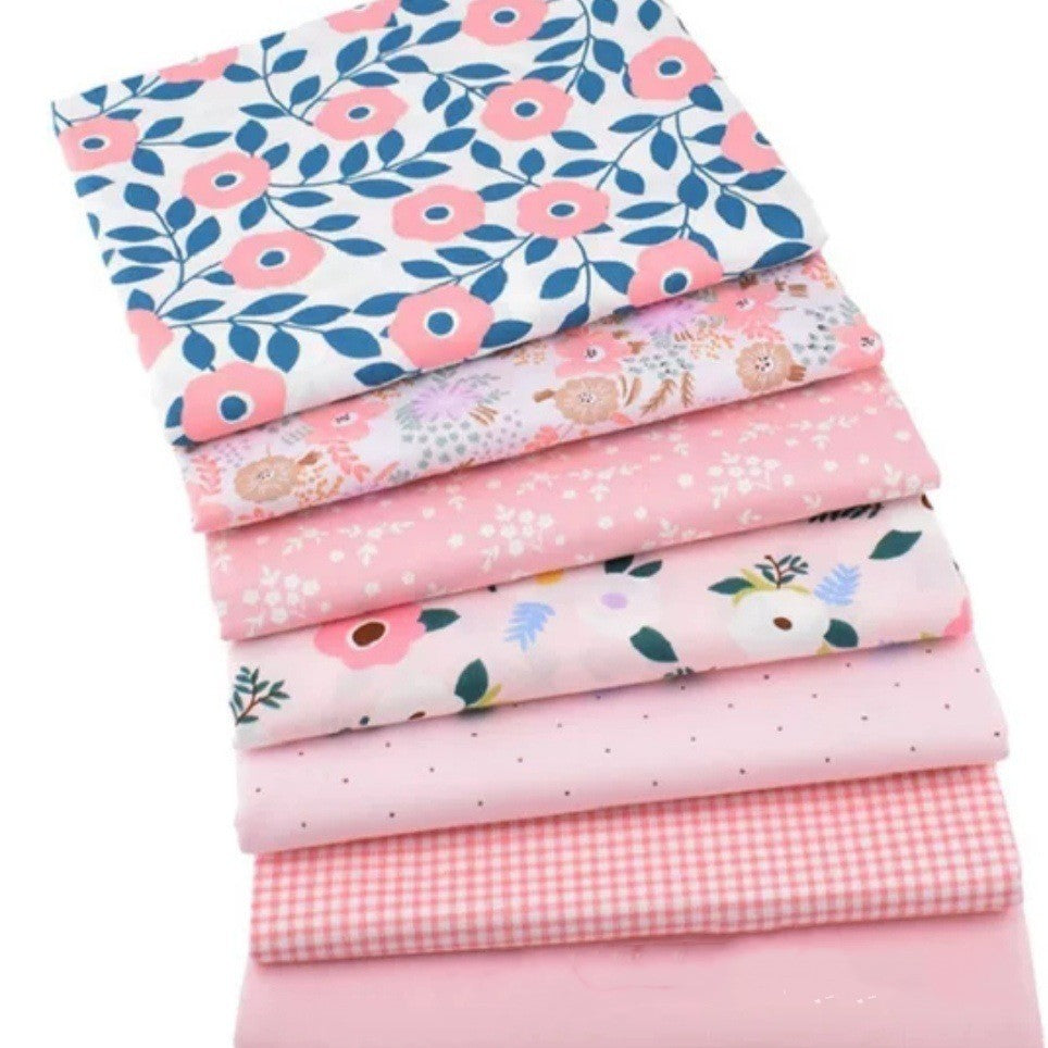 KTX-367827 Cotton Twill Printed Fabric Set for DIY Crafting and Patchwork Projects