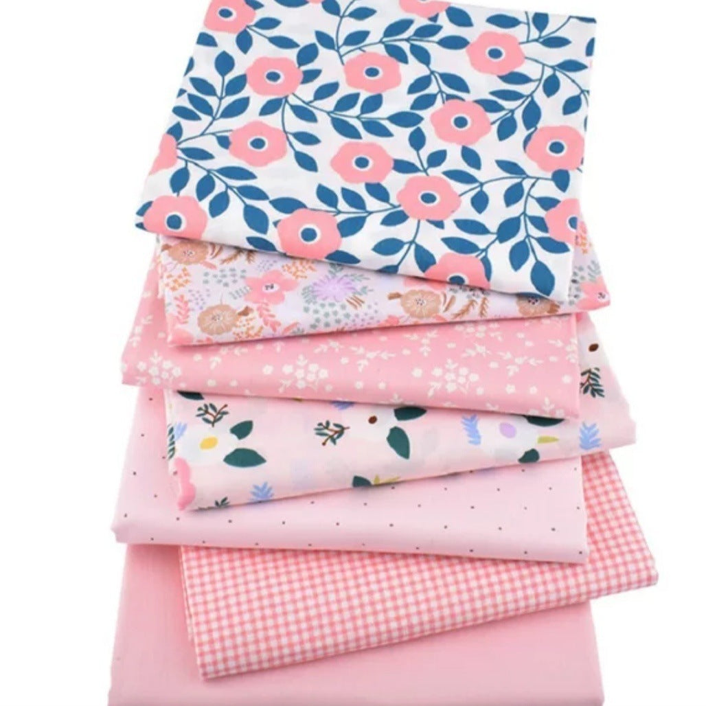 KTX-367827 Cotton Twill Printed Fabric Set for DIY Crafting and Patchwork Projects