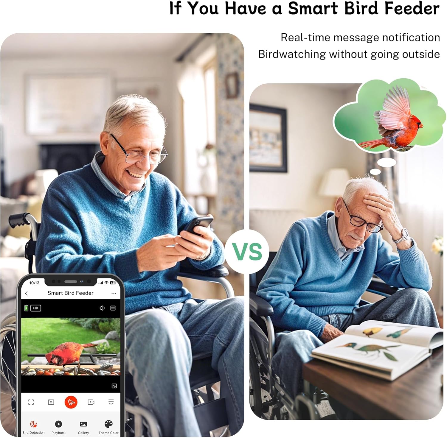 KTX-368339 Smart Bird Feeder with Camera, 1.5L Capacity, AI Bird Recognition, 1080P Resolution, Night Vision, and Multi-Device Sharing