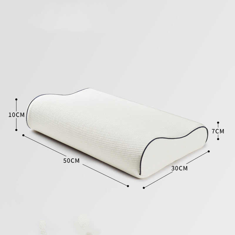 KTX-369107 Low Profile Memory Foam Pillow with Breathable Cotton Cover - Soft Support for Cervical Spine