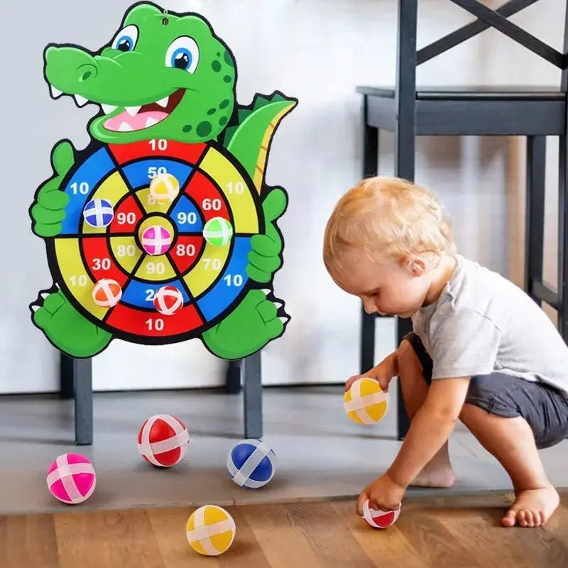 KTX-370131 Dinosaur Sticky Ball Dartboard Toy Set for Outdoor Fun and Learning