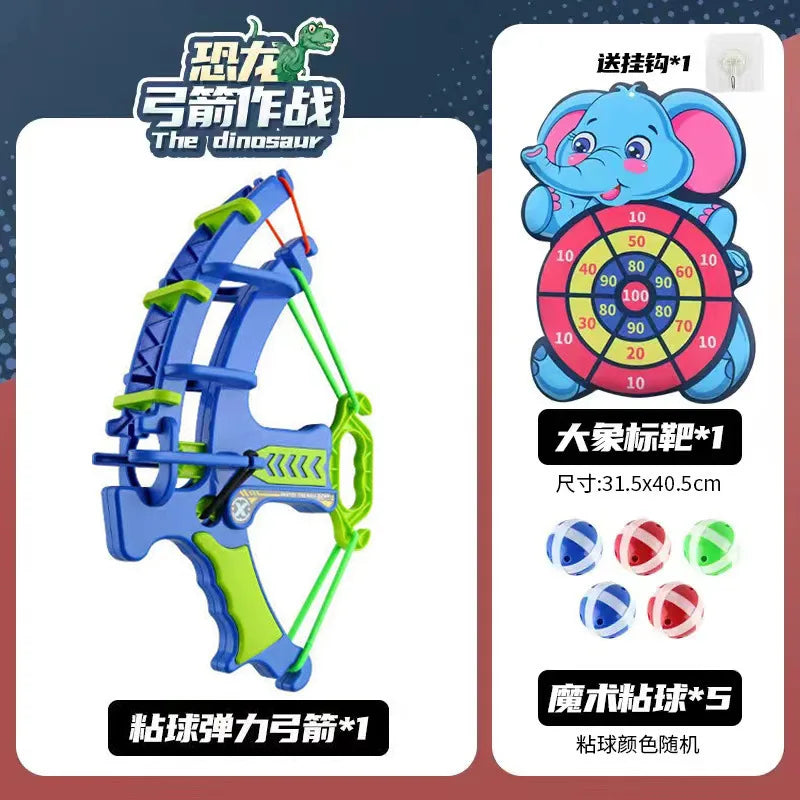 KTX-370131 Dinosaur Sticky Ball Dartboard Toy Set for Outdoor Fun and Learning