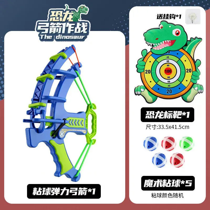 KTX-370131 Dinosaur Sticky Ball Dartboard Toy Set for Outdoor Fun and Learning