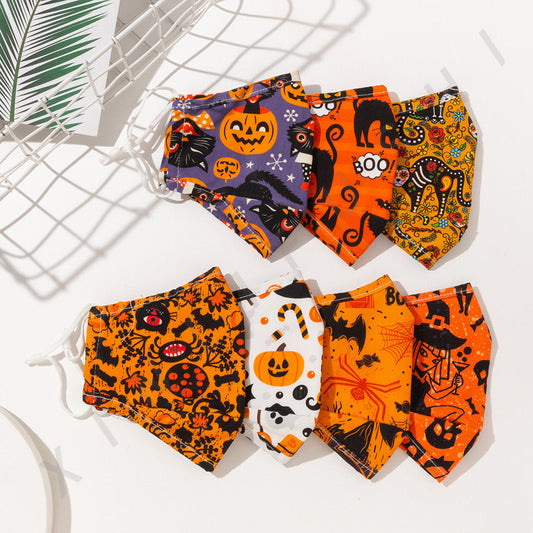 KTX-370131 Halloween-Themed Cotton Mask, Soft Cotton Cloth, Ideal for Festive Apparel, Size 24x15.5cm