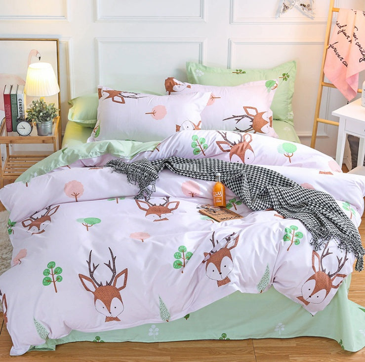 KTX-370771 Simple and Modern Three-Piece Bedding Set with Cool Feeling Polyester Fabric