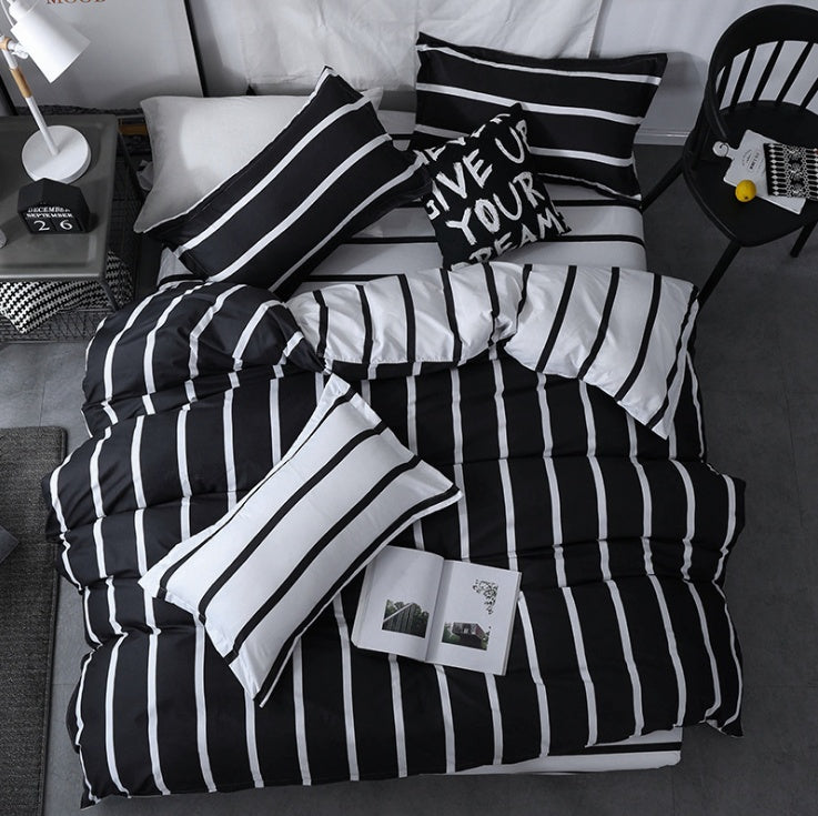 KTX-370771 Simple and Modern Three-Piece Bedding Set with Cool Feeling Polyester Fabric