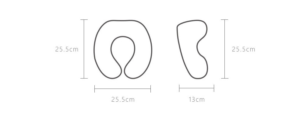 KTX-371411 Memory Foam U-Shaped Pillow with Cotton Fabric Cover - 255x255x130mm