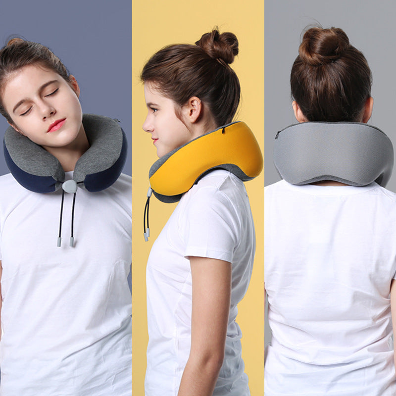 KTX-371411 Memory Foam U-Shaped Pillow with Cotton Fabric Cover - 255x255x130mm