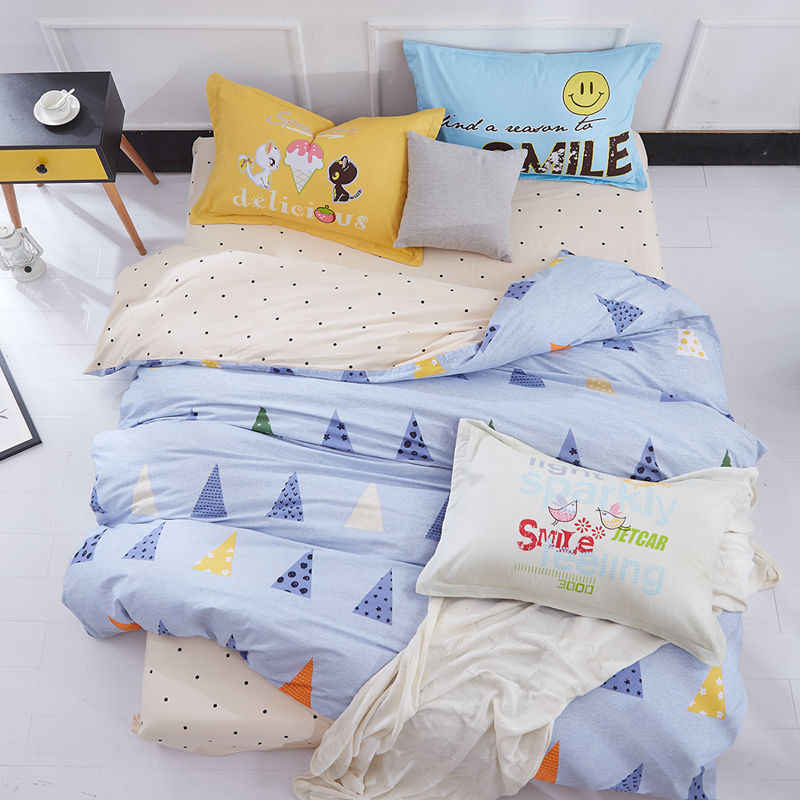 KTX-371411 Pure Cotton Duvet Cover Set - 4-Piece Bedding Ensemble, Simple Style, Floral Design, Twin Size 200x230cm