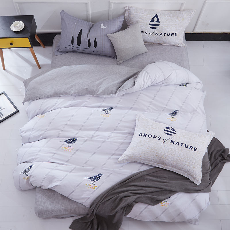 KTX-371411 Pure Cotton Duvet Cover Set - 4-Piece Bedding Ensemble, Simple Style, Floral Design, Twin Size 200x230cm