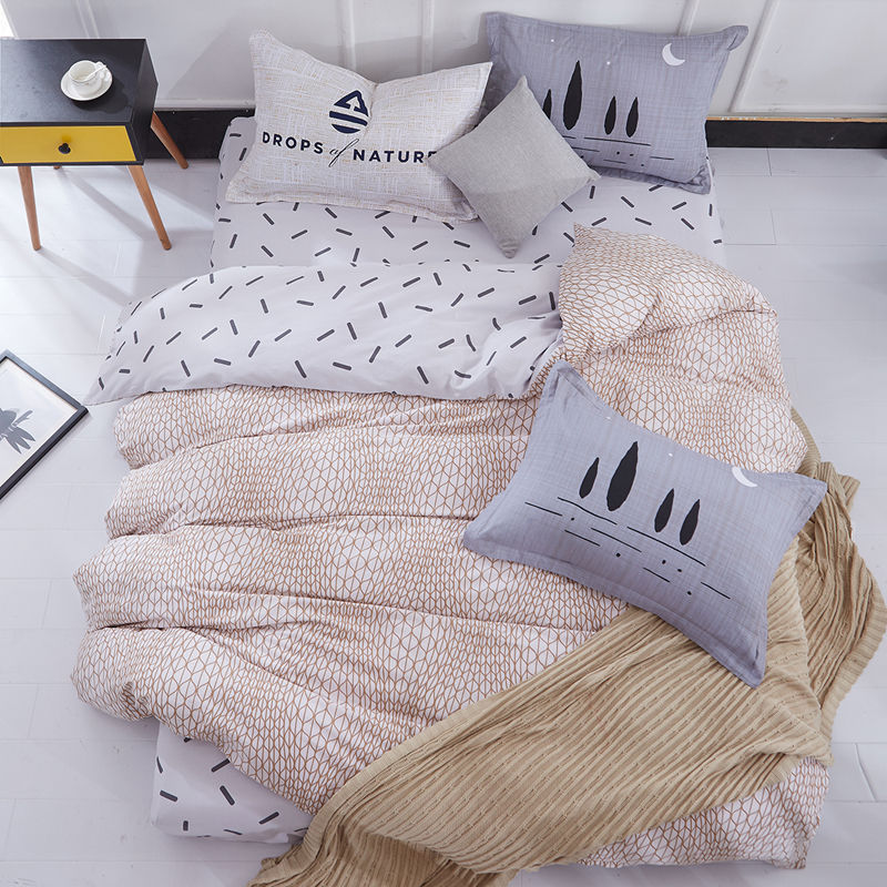 KTX-371411 Pure Cotton Duvet Cover Set - 4-Piece Bedding Ensemble, Simple Style, Floral Design, Twin Size 200x230cm