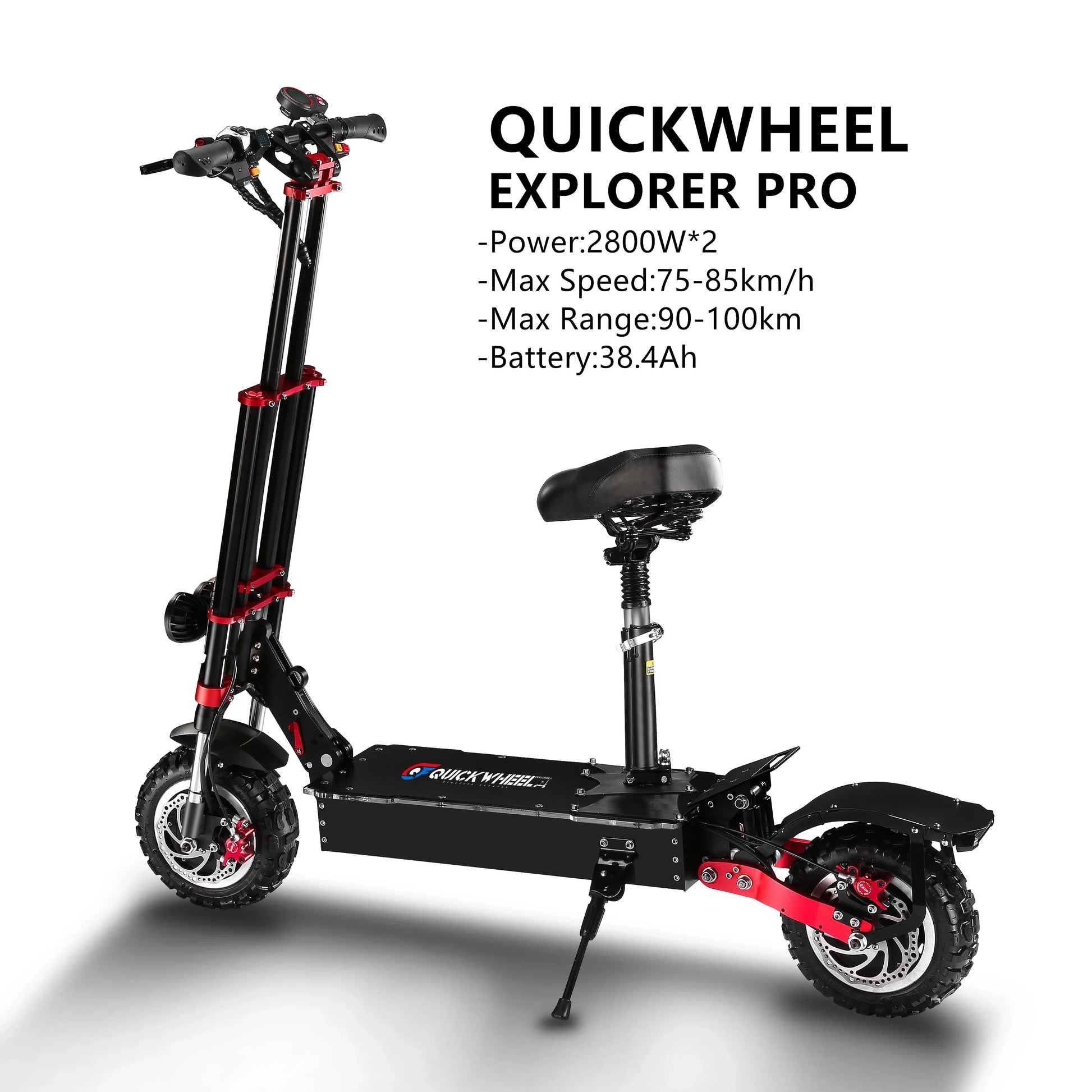 KTX-371475 Quickwheel S3 Electric Scooter with 60V Removable Battery, 13-Inch Tires, and Dual Suspension