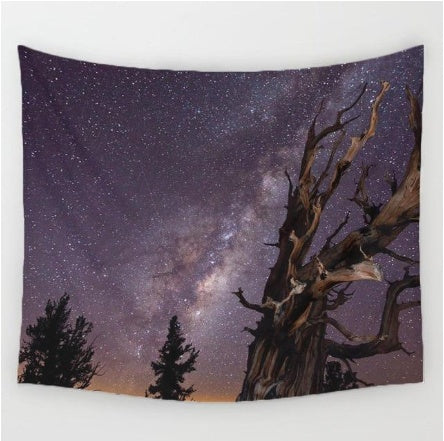 KTX-372307 Elegant Starry Night Polyester Tapestry for Home Décor