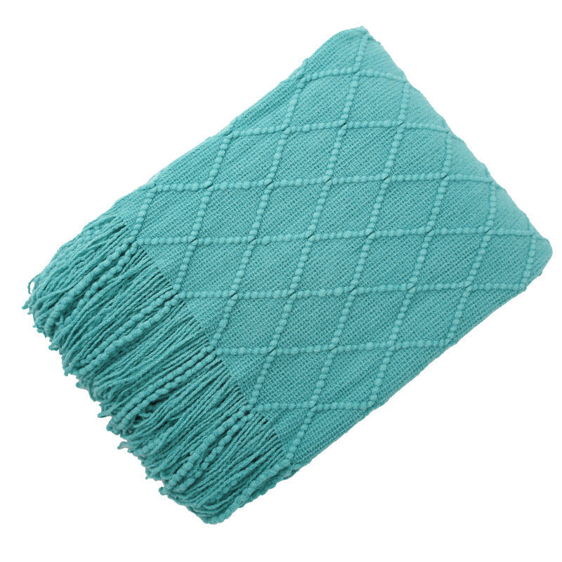 KTX-372435 Acrylic Jacquard Knitted Wool Blanket in Multiple Colors, 127x180CM or 127x230CM