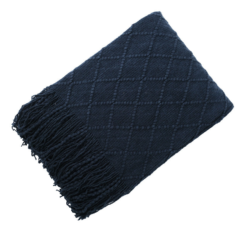 KTX-372435 Acrylic Jacquard Knitted Wool Blanket in Multiple Colors, 127x180CM or 127x230CM
