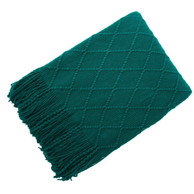 KTX-372435 Acrylic Jacquard Knitted Wool Blanket in Multiple Colors, 127x180CM or 127x230CM