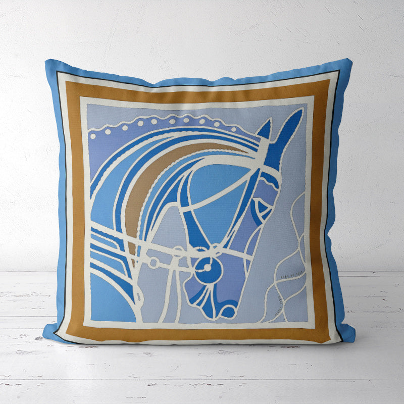 KTX-372755 Light Luxury Horse Portrait Cushion Cover - Geometric Abstract Design with Plush Filling