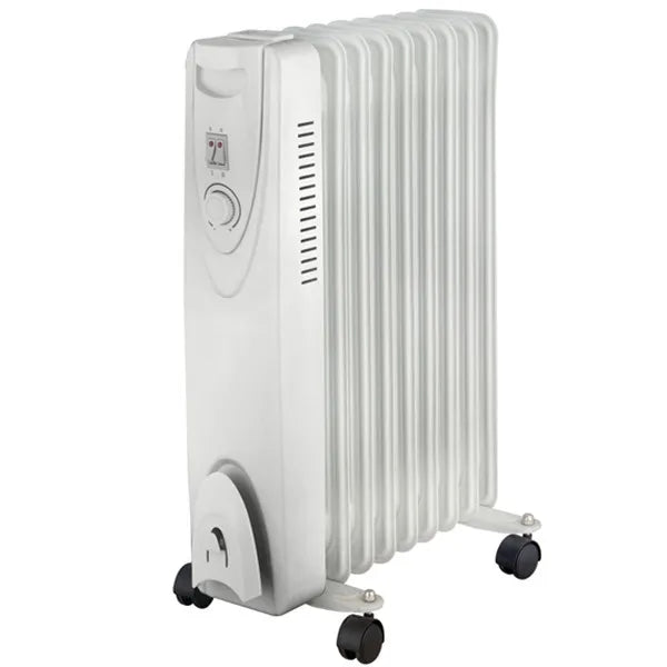 KTX-373523 Freestanding Electric Oil Filled Radiator Heater with Adjustable Thermostat, 2000W Power, Modern Design