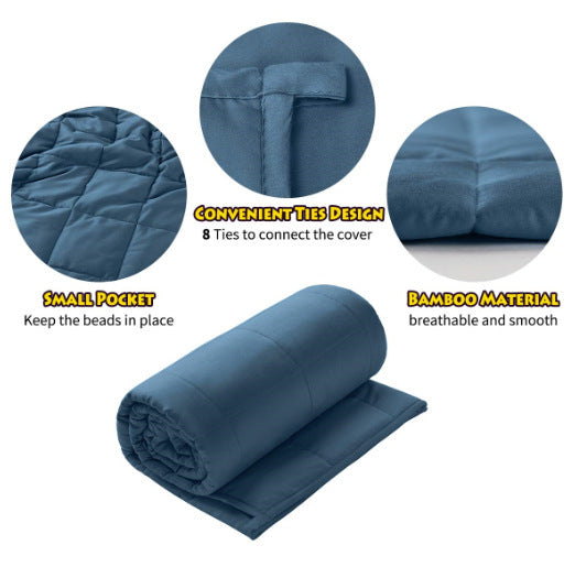 KTX-373587 Dark Gray Bamboo Fiber Gravity Blanket for Summer with Glass Bead Filling