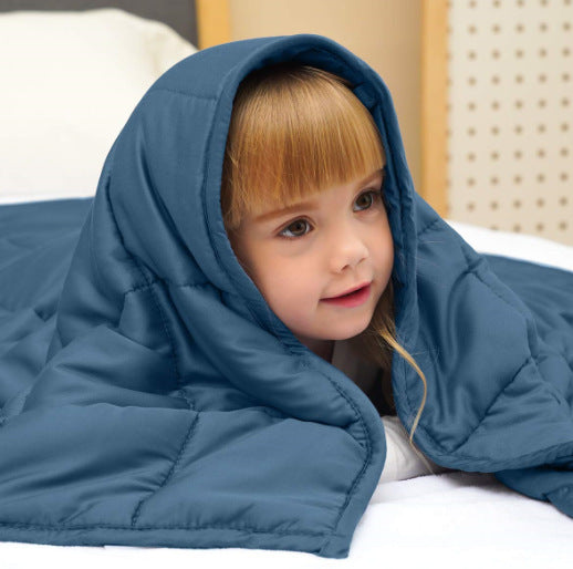 KTX-373587 Dark Gray Bamboo Fiber Gravity Blanket for Summer with Glass Bead Filling