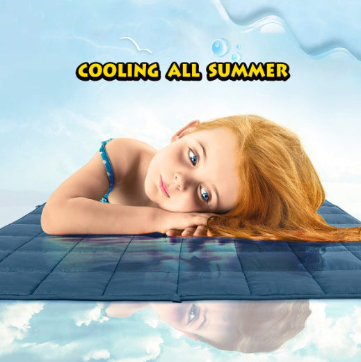 KTX-373587 Dark Gray Bamboo Fiber Gravity Blanket for Summer with Glass Bead Filling