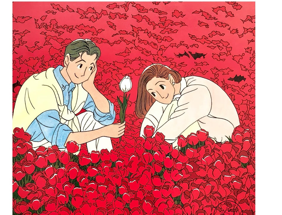 KTX-373587 Rose Twist Pure Ramie Digital Printing Fabric - 140cm Wide, Available in Multiple Lengths