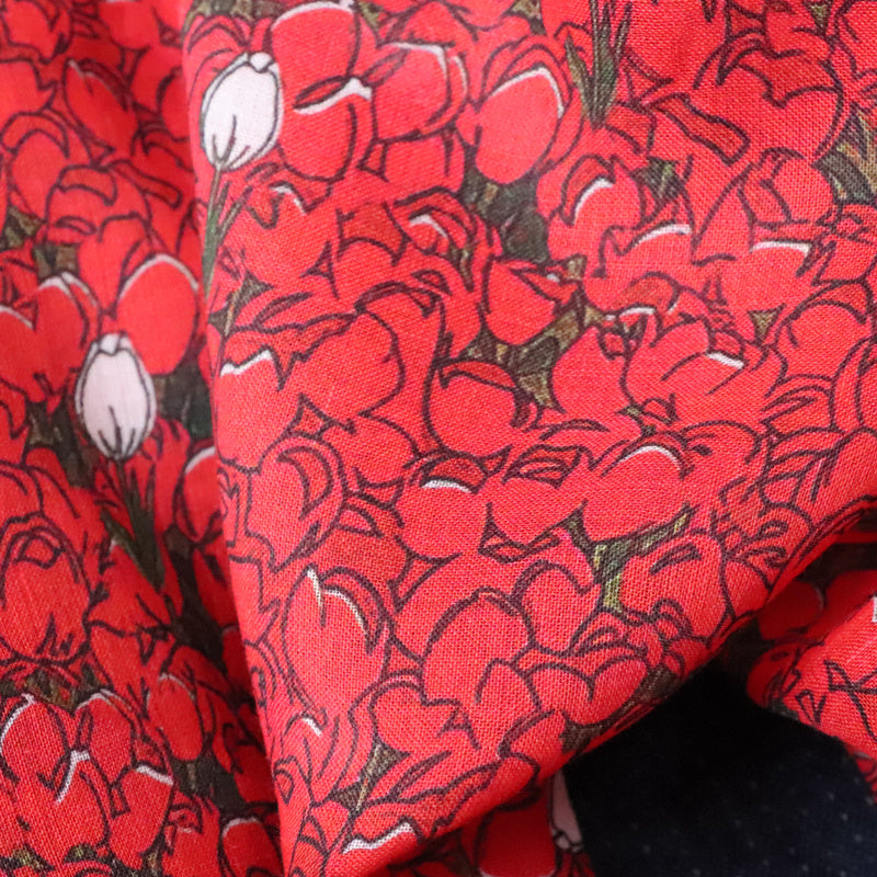 KTX-373587 Rose Twist Pure Ramie Digital Printing Fabric - 140cm Wide, Available in Multiple Lengths