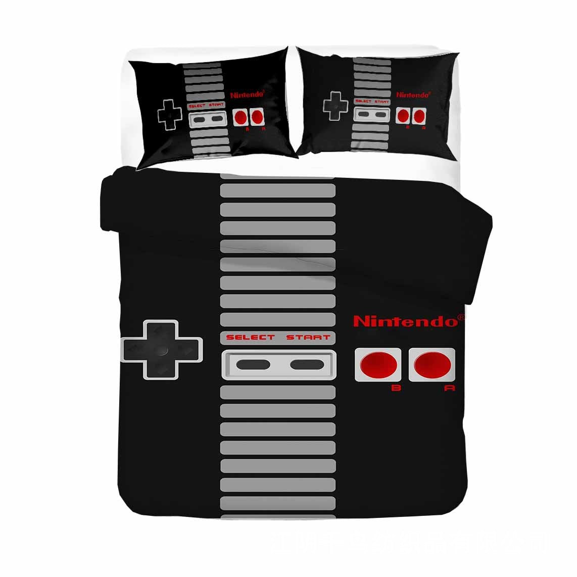 KTX-374227 Digital Printed Gamepad Bedding Set - Personalized Quilted Cover with Pillowcases in Various Sizes