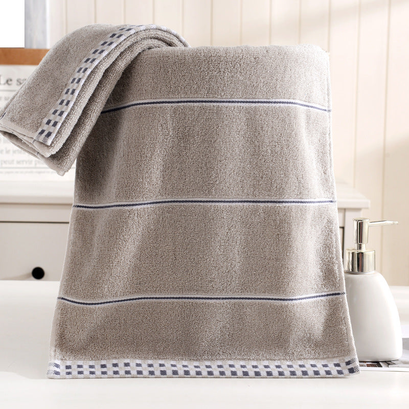 KTX-374483 Ultra-Soft Pure Cotton Facial Towel, Quick-Dry Absorbent, Houndstooth Design, 35x75 cm
