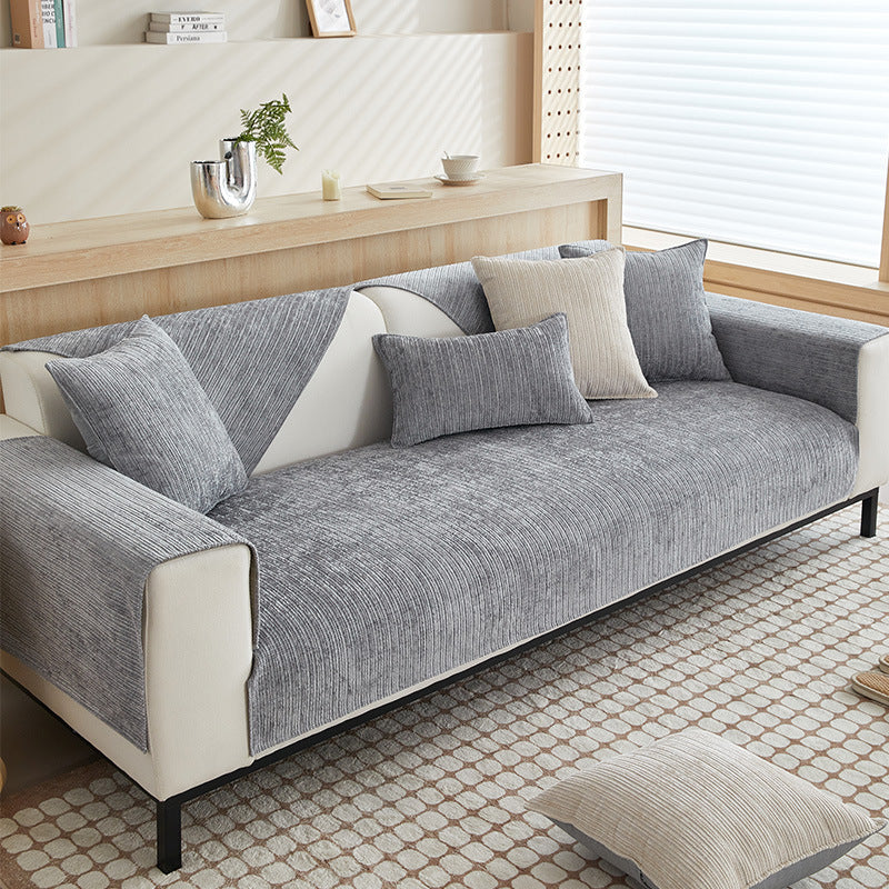 KTX-374803 Chenille Sofa Cushion in Solid Color - Available in Various Sizes and Styles