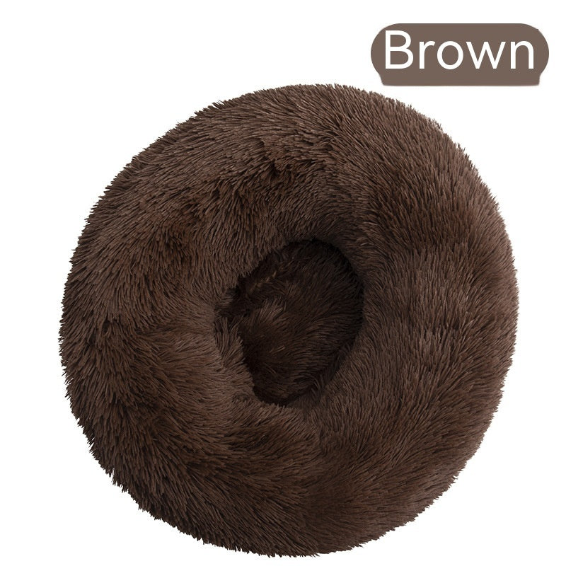 KTX-375187 Plush Round Dog Kennel - Removable & Washable, Available in Multiple Sizes