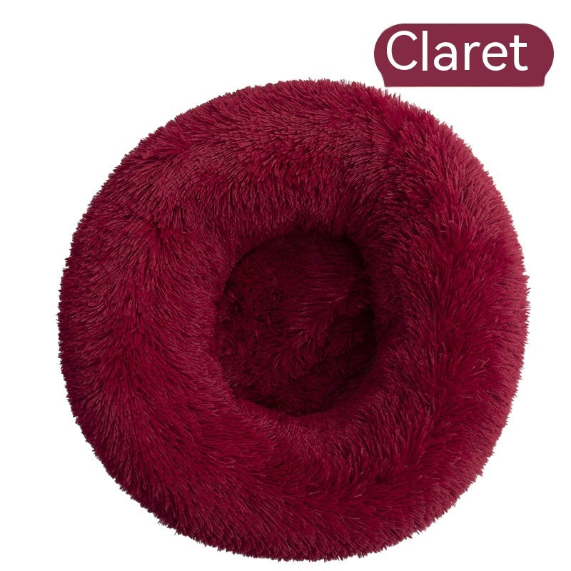 KTX-375187 Plush Round Dog Kennel - Removable & Washable, Available in Multiple Sizes