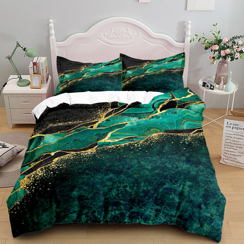 KTX-375379 Floral Landscape Bedding Set - 3 Piece Quilt Cover with Pillowcase Options